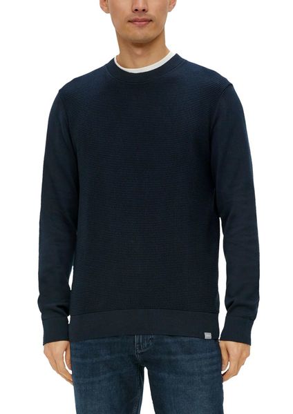 s.Oliver Red Label Knitted jumper with waffle piqué pattern  - blue (5978)