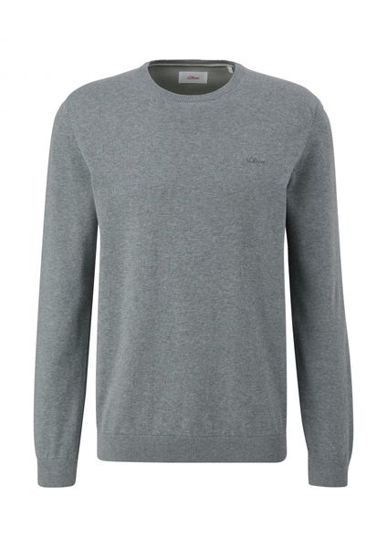 s.Oliver Red Label Pull en tricot avec logo brodé - gris (92W0)