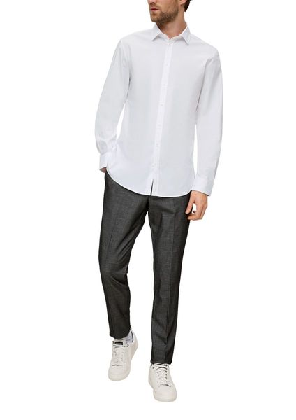 s.Oliver Black Label Slim : chemise de costume en coton mélangé  - blanc (0100)