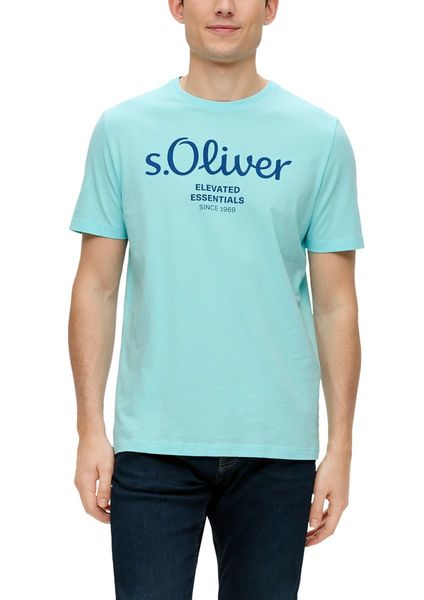 s.Oliver Red Label T-Shirt mit Label-Print - grün/blau (60D1)