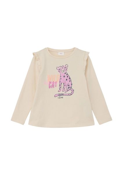 s.Oliver Red Label Long sleeve top with a front print  - beige (0805)