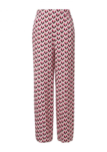 s.Oliver Black Label Regular: Wide leg trousers made of viscose - pink (41B1)