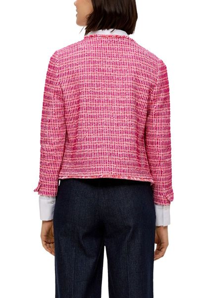 s.Oliver Black Label Tweed-Jacke mit ausgefranstem Saum  - pink (41X6)