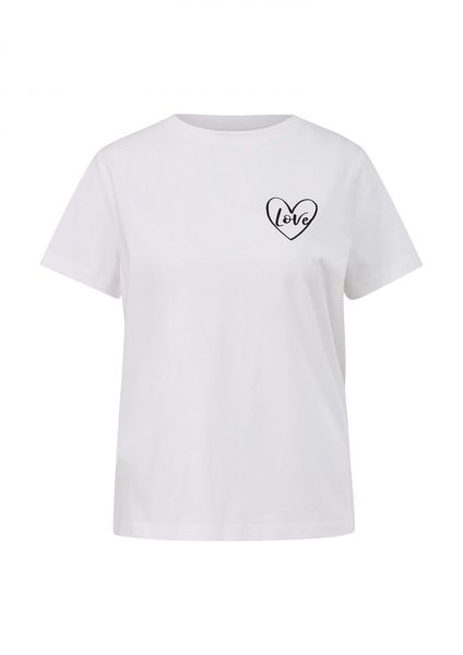 comma T-Shirt mit Frontprint  - weiß (01E1)
