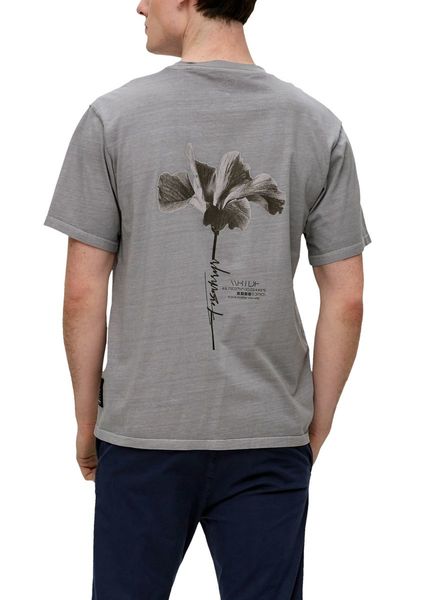Q/S designed by T-shirt imprimé en pur coton  - gris (91D0)