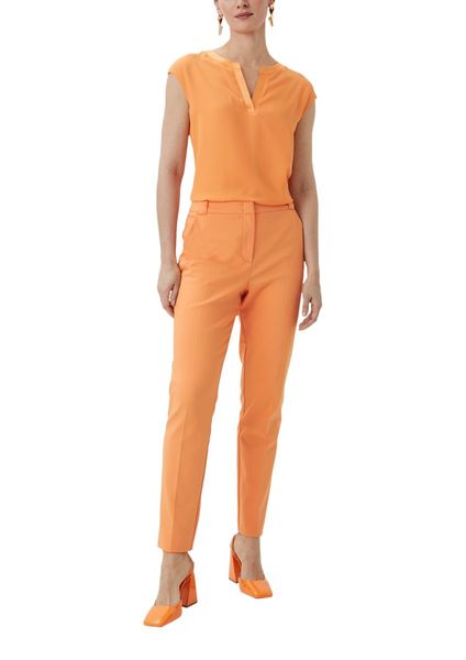 comma Slim: trousers with pleats - orange (2236)