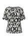 s.Oliver Black Label Patterned blouse with pleat detail  - black/white (99A1)