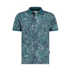 State of Art Piqué polo shirt with digital print - blue (5559)
