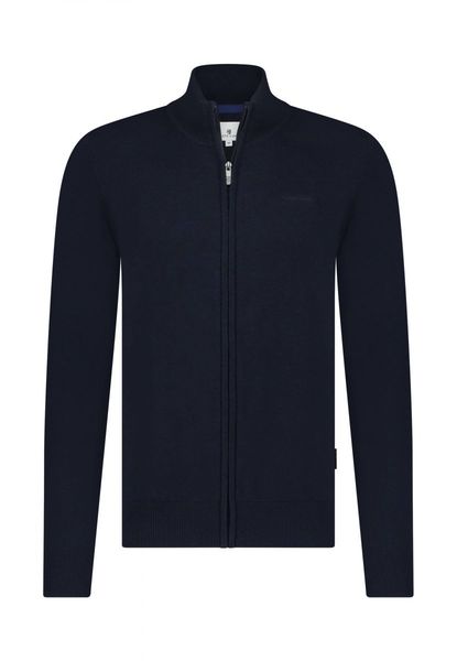 State of Art Basic cardigan with zip - blue (5900)
