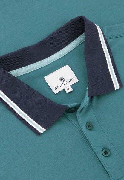 State of Art Polo en jersey avec poche poitrine - bleu (5500)