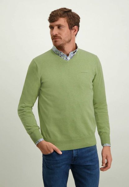State of Art Basis-Pullover mit V-Ausschnitt - grün (3100)