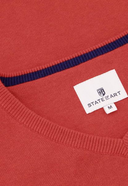 State of Art Basis-Pullover mit V-Ausschnitt - rot (4400)