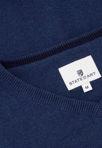 State of Art Basic jumper with V-neck - blue (5700)