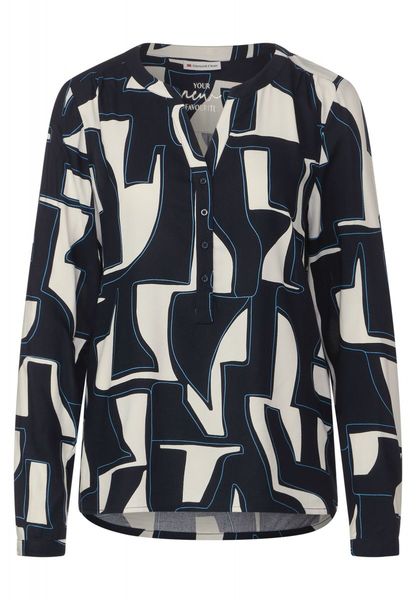 Street One Blouse with print - blue (31238)
