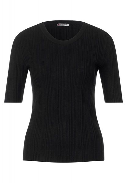 Street One Pull à manches courtes en tricot - noir (10001)