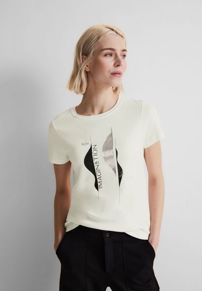 Street One T-Shirt mit Partprint - weiß (30108)