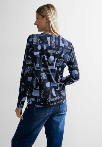 Cecil T-shirt with print - blue (35453)