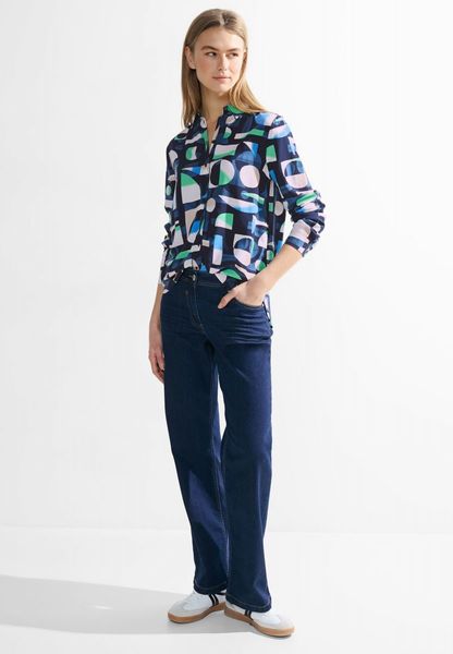 Cecil Viscose blouse with print - green/blue (35512)
