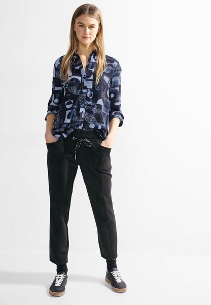 Cecil Viscose blouse with print - blue (35453)