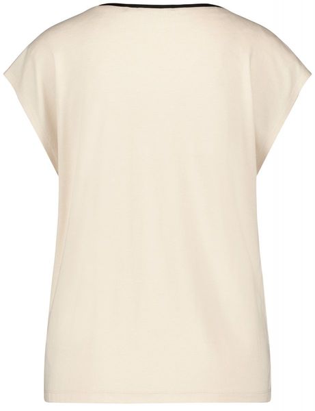 Taifun Shirt avec devant en satin imprimé - beige/blanc (09452)