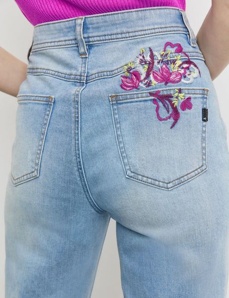 Taifun Jeans with embroidery - blue (08969)