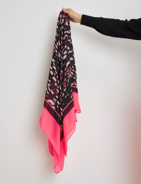 Taifun Soft scarf with a print - black (01102)