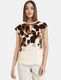 Taifun Shirt with printed satin front - beige/white (09452)