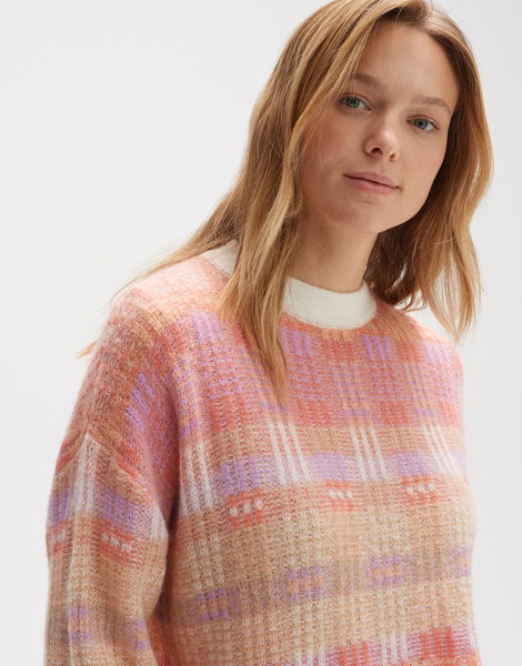 Opus Knitted sweater - Polira mosaic - pink/orange (40021)