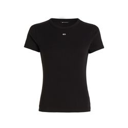 Tommy Jeans T-Shirt mit Rippstruktur  - schwarz (BDS)