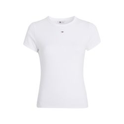 Tommy Jeans T-Shirt mit Rippstruktur  - weiß (YBR)