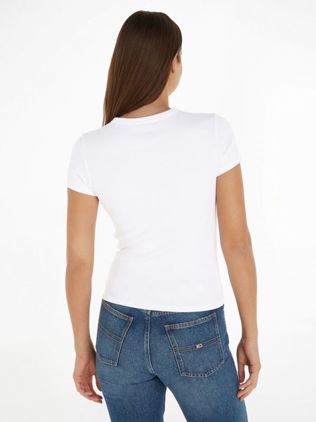 Tommy Jeans T-shirt with ribbed texture  - white (YBR)