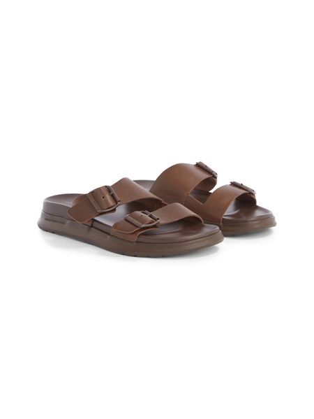 Tommy Hilfiger Leather sandal with buckle - brown (GT6)