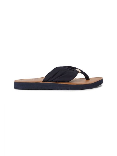 Tommy Hilfiger Elevated Ruched Strap Flat Beach Sandals - blue (DW6)