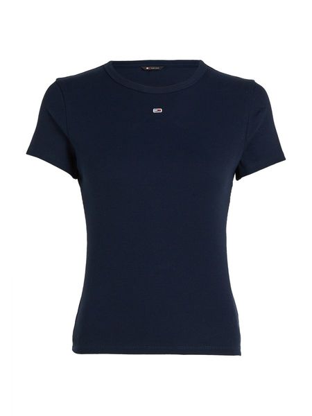 Tommy Jeans T-Shirt mit Rippstruktur  - blau (C1G)