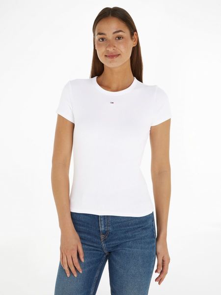 Tommy Jeans T-shirt à structure côtelée  - blanc (YBR)