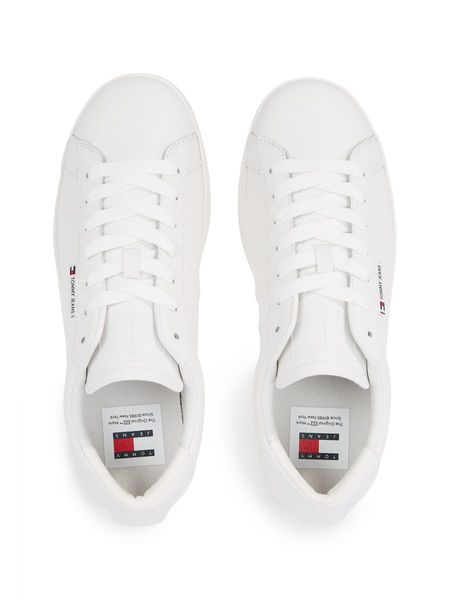 Tommy Hilfiger Leder-Sneaker mit Logo und Cupsole - weiß (YBL)