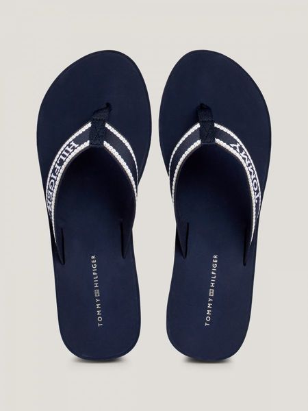 Tommy Hilfiger Strand-Sandale mit Logo und Keilabsatz - blau (DW6)