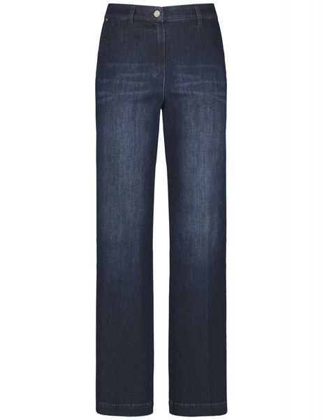 Gerry Weber Collection Jeans à jambe large et zones délavées  - bleu (830003)
