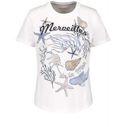 Gerry Weber Edition T-Shirt mit maritimem Frontprint - beige/weiß (99700)