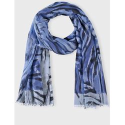 Gerry Weber Edition Flowing scarf with a fringed edge - blue (08089)