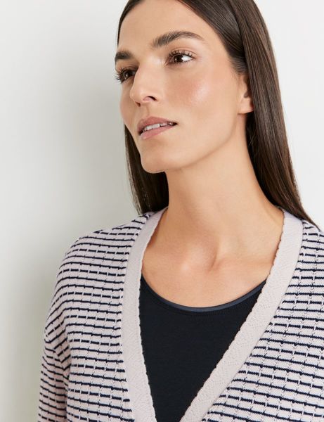 Gerry Weber Edition Cardigan with a decorative trim  - white/blue/beige (09080)