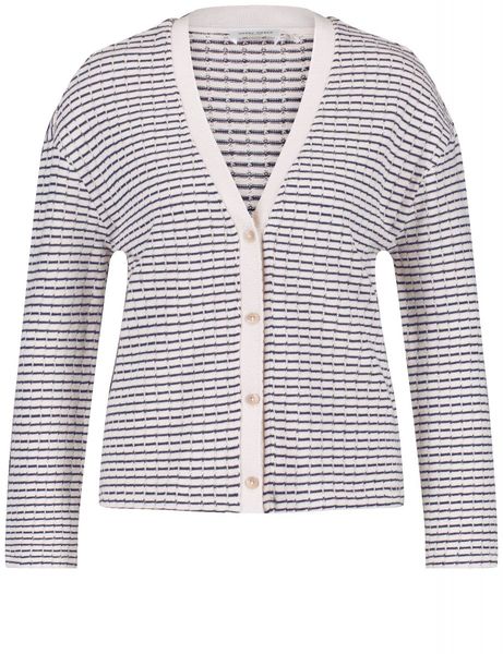 Gerry Weber Edition Cardigan with a decorative trim  - white/blue/beige (09080)