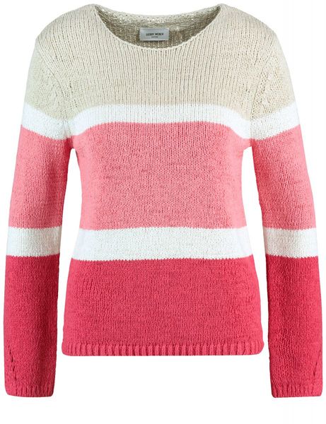 Gerry Weber Edition Pull en tricot avec blocage de couleur - rose (03092)