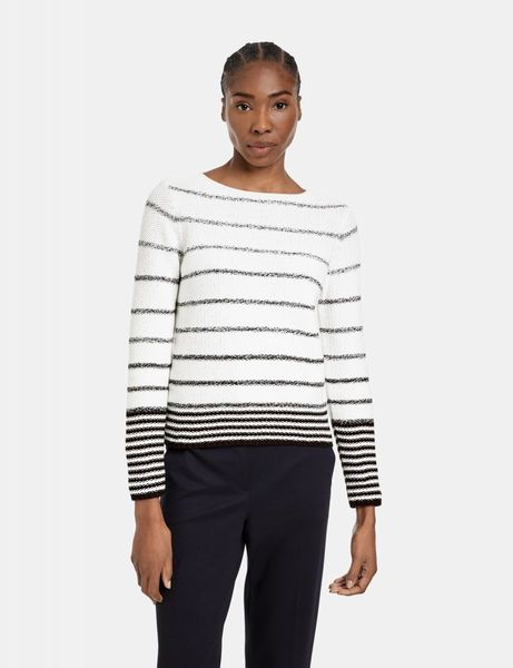 Gerry Weber Edition Sweater with striped pattern - beige/white (09083)