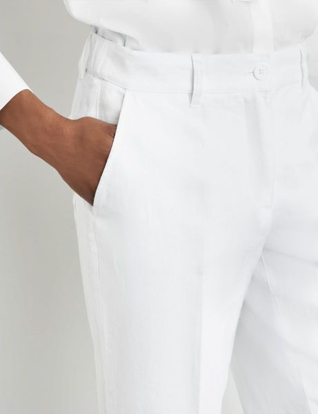 Gerry Weber Edition Pantalon en lin avec taille élastique - blanc (99600)