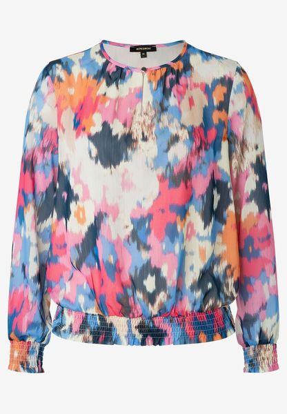 More & More Chiffon blouse with abstract print - pink/orange/blue (4345)