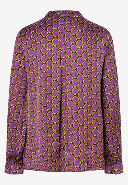 More & More Satin print blouse - purple/yellow (5790)