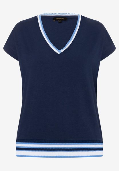 More & More T-shirt with knitted cuffs - blue (0379)