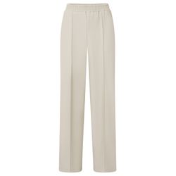 Yaya Wide trousers in faux leather - beige (44501)