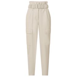 Yaya Faux leather cargo pants - beige (44501)